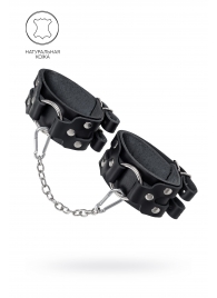 Черные кожаные оковы с двумя ремешками - Pecado - купить с доставкой в Элисте