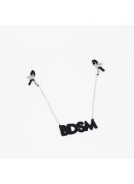 Зажимы на соски с кожаной подвеской BDSM - Crazy Handmade - купить с доставкой в Элисте