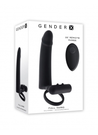 Черная вибронасадка для двойного проникновения Full Swing - Gender X - купить с доставкой в Элисте
