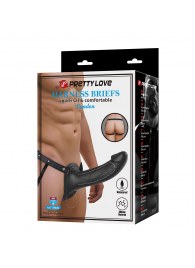 Черный полый мужской страпон London - 16,8 см. - Baile - купить с доставкой в Элисте