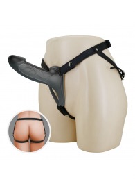 Черный полый мужской страпон London - 16,8 см. - Baile - купить с доставкой в Элисте