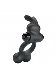 Черное вибрирующее кольцо с металлическими шариками Yusuf - Baile - в Элисте купить с доставкой