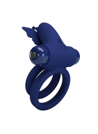 Синее эрекционное кольцо с вибростимуляцией клитора - Baile - в Элисте купить с доставкой