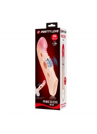 Телесная удлиняющая насадка с рельефом и вибрацией Brad - 21,3 см. - Baile - в Элисте купить с доставкой