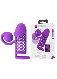 Фиолетовая вибронасадка с клиторальным отростком Harden - Baile - в Элисте купить с доставкой