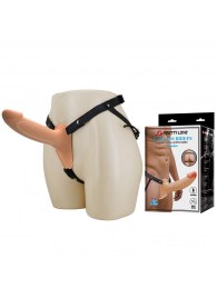 Телесный полый мужской страпон London - 16,8 см. - Baile - купить с доставкой в Элисте