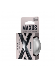 Черные утолщенные презервативы MAXUS Extra Strong с железным кейсом - 3 шт. - Maxus - купить с доставкой в Элисте