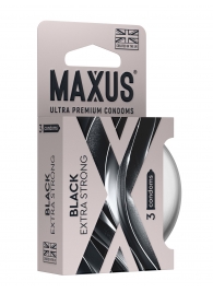 Черные утолщенные презервативы MAXUS Extra Strong с железным кейсом - 3 шт. - Maxus - купить с доставкой в Элисте