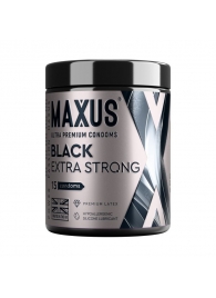 Черные утолщенные презервативы MAXUS Extra Strong с железным кейсом - 15 шт. - Maxus - купить с доставкой в Элисте