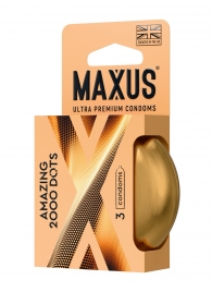Точечные презервативы MAXUS 2000 Amazing Dots с железным кейсом - 3 шт. - Maxus - купить с доставкой в Элисте