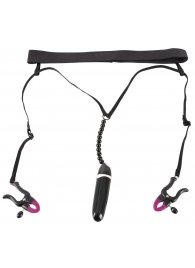 Женские вибростринги с зажимами для половых губ Spreader String with Vibrator - Orion - купить с доставкой в Элисте