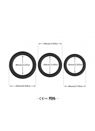 Набор из 3 черных эрекционных колец Stay Hard - Boys of Toys - в Элисте купить с доставкой