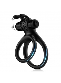 Черное эрекционное виброкольцо с подхватом мошонки Stay Hard - Boys of Toys - в Элисте купить с доставкой