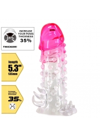 Прозрачно-розовая насадка на пенис Wilford - 13,5 см. - Baile - в Элисте купить с доставкой
