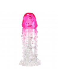 Прозрачно-розовая насадка на пенис Wilford - 13,5 см. - Baile - в Элисте купить с доставкой