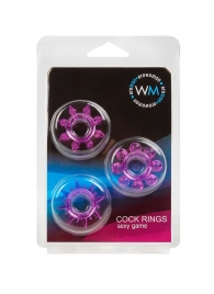 Набор из 3 лиловых эрекционных колец различной формы - Erowoman-Eroman - в Элисте купить с доставкой
