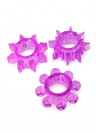 Набор из 3 лиловых эрекционных колец различной формы - Erowoman-Eroman - в Элисте купить с доставкой