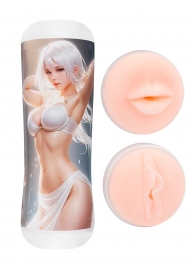 Двусторонний мастурбатор в колбе аниме - вагина и ротик - Tokyo Style - в Элисте купить с доставкой