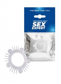 Эластичное эрекционное кольцо с шишечками и шипами - Sex Expert - в Элисте купить с доставкой