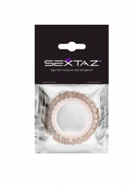 Эрекционное кольцо с бежевыми «ресничками» - Sextaz - в Элисте купить с доставкой