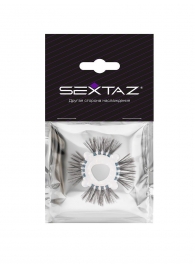 Эластичное эрекционное кольцо с черными «ресничками» - Sextaz - в Элисте купить с доставкой
