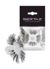 Эластичное эрекционное кольцо с черными «ресничками» - Sextaz - в Элисте купить с доставкой