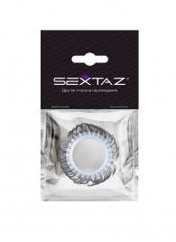 Эластичное эрекционное колечко с черными «ресничками» - Sextaz - в Элисте купить с доставкой
