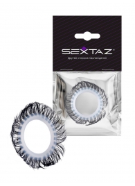 Эластичное эрекционное колечко с черными «ресничками» - Sextaz - в Элисте купить с доставкой