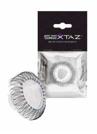 Эластичное эрекционное кольцо с длинными черными «ресничками» - Sextaz - в Элисте купить с доставкой