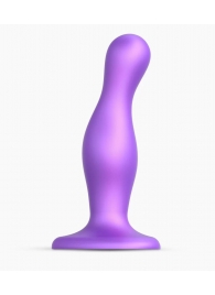 Фиолетовая насадка Strap-On-Me Dildo Plug Curvy size M - Strap-on-me - купить с доставкой в Элисте