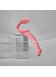 Розовый безремневой страпон Strap-on-me Semi-Realistic Bendable Strap-On size L - Strap-on-me - купить с доставкой в Элисте