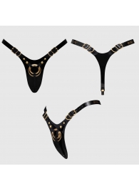 Черный пояс для фиксации насадок Strap-On-Me Leatherette Harness Fabulous - Strap-on-me - купить с доставкой в Элисте