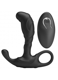 Черный изогнутый массажёр простаты с вибрацией и пультом ДУ - Baile - в Элисте купить с доставкой