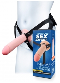 Мужской полый страпон на регулируемых ремешках - 22 см. - Sex Expert - купить с доставкой в Элисте
