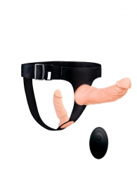 Женский страпон с 2 насадками, вибрацией и пультом ДУ - Erowoman-Eroman - купить с доставкой в Элисте