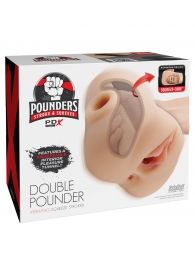 Телесный мастурбатор с вибрацией Double Pounder Vibrating Squeeze Stroker - Pipedream - в Элисте купить с доставкой