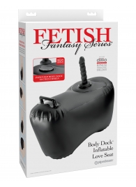 Черное надувное кресло с платформой для фиксации дилдо Body Dock Inflatable Love Seat - Pipedream - купить с доставкой в Элисте