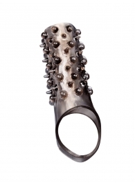 Дымчатая насадка на пенис с шипами и выпуклостями - 12,5 см. - Sex Expert - в Элисте купить с доставкой