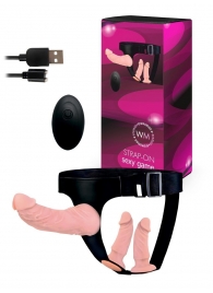 Женский страпон с 3 насадками и вибрацией - Erowoman-Eroman - купить с доставкой в Элисте