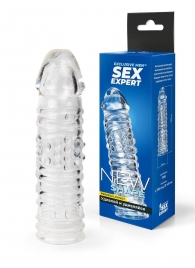 Прозрачная закрытая насадка на пенис - 17 см. - Sex Expert - в Элисте купить с доставкой