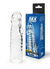 Прозрачная закрытая насадка на член - 15 см. - Sex Expert - в Элисте купить с доставкой