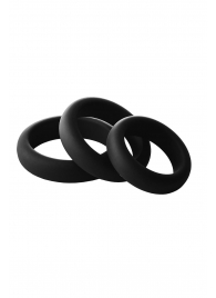 Набор из 3 черных эрекционных колец Smooth Silicone Cockring Pack - Dream Toys - в Элисте купить с доставкой