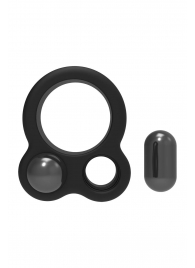 Черное эрекционное кольцо с утяжелителями Cockring Dual Weight - Dream Toys - в Элисте купить с доставкой