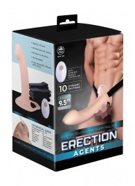 Телесный полый страпон с вибрацией Erection Agents - 24,1 см. - NMC - купить с доставкой в Элисте