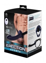 Черный полый страпон с вибрацией Erection Agents - 24,1 см. - NMC - купить с доставкой в Элисте