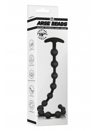Черная анальная цепочка Ribbed Silicone Anal Beads - 48,3 см. - NMC
