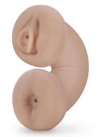 Телесный люминесцентный двусторонний мастурбатор Tasha - Blush Novelties - в Элисте купить с доставкой