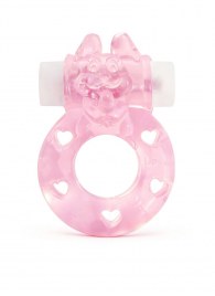 Розовое эрекционное виброкольцо в форме зайчика - 1137 - в Элисте купить с доставкой