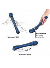 Синий вибромассажёр с насадками Man.wand Edgy - Manwan - в Элисте купить с доставкой