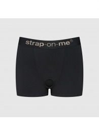 Черные трусики-боксеры для фиксации насадок Strap-on-me Harness Lingerie Allure - size S - Strap-on-me - купить с доставкой в Элисте